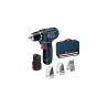 BOSCH GSR 12V-15 Cordless Drill Driver including 2x2,0 Ah battery & charger in soft bag + 39 Accessories