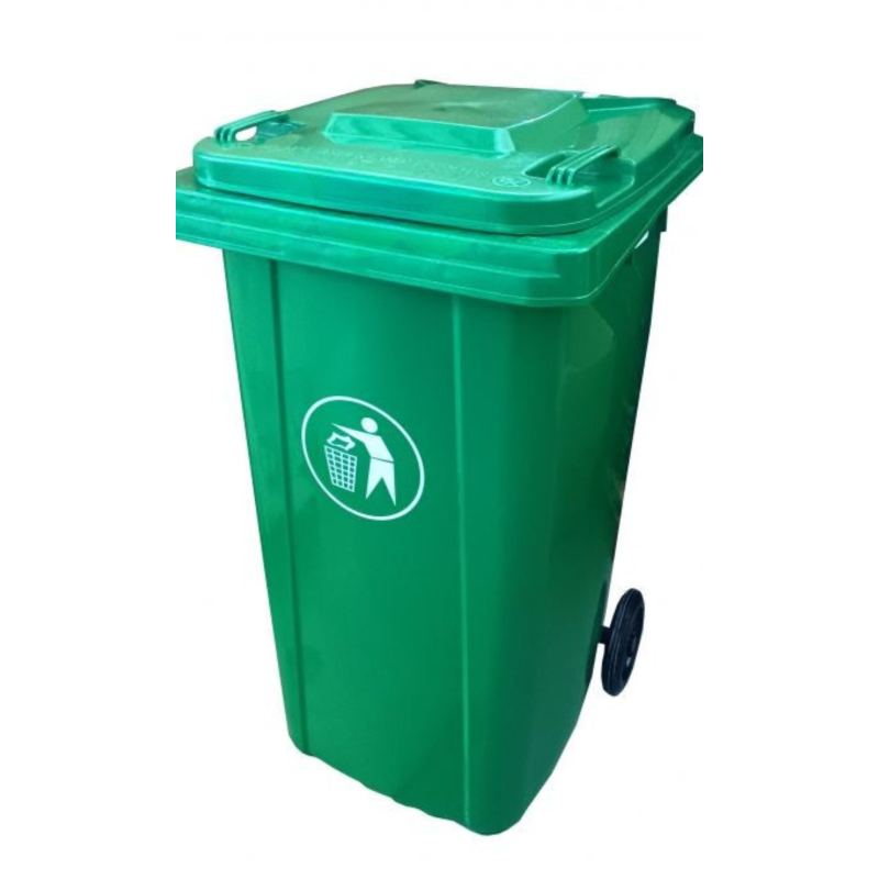 Green Plastic Wheeled Recycling Bin 240L