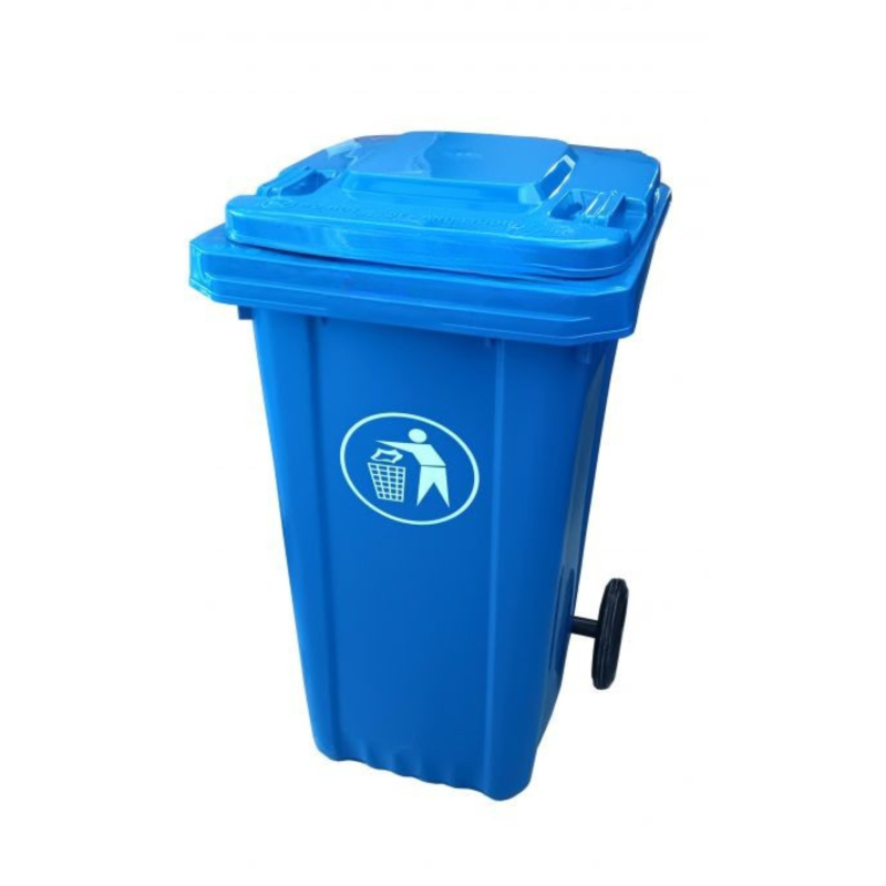 Blue Plastic Wheeled Recycling Bin 240L
