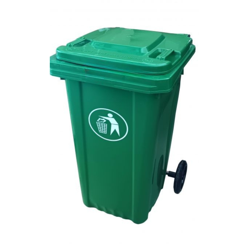Green Plastic Wheeled Waste Bin 120L