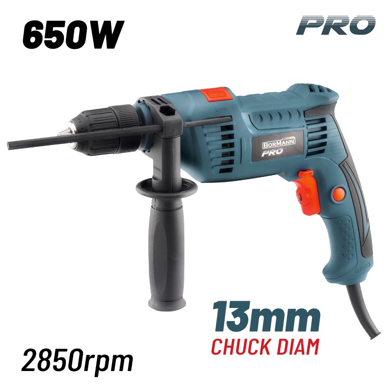 Bormann Pro BID6500 Impact Drill 650W Keyless Chuck 13m