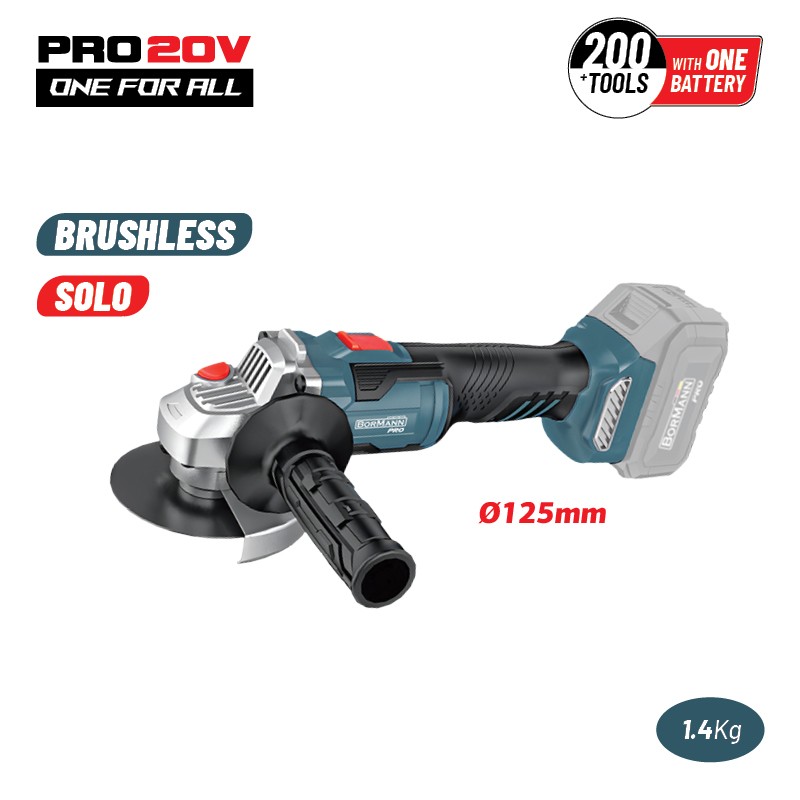 BORMANN Pro BBP5305 Γωνιακός Τροχός Brushless 20V,Li-Ion,125mm,10.000rpm,SOLO