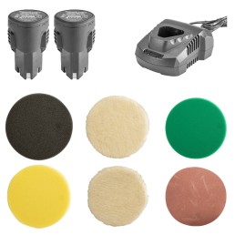 BORMANN Pro BCP3800  ORBITAL CORDLESS POLISHER & SANDER 12V , LED DISPLAY 2x2Ah , ACCESSORIES