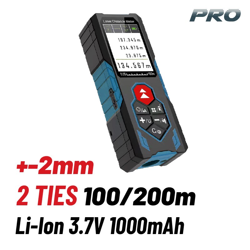 BORMANN Pro BDM7100 LASER DISTANCE METER , 2 LINES , 100/200M